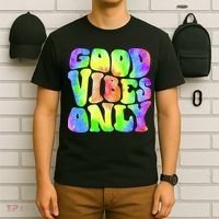 Good Vibes Only Trippy Colorful Vibing T-Shirt thumb 6