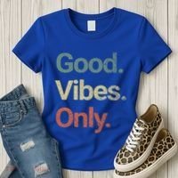 Good Vibes Only Positive Vibes Love Peace Namaste Cute Gift Women's T-Shirt thumb 3