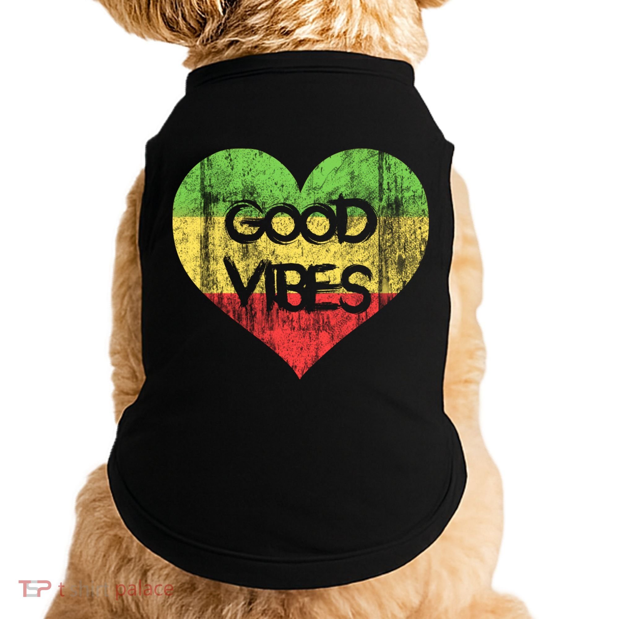 Good Vibes One Love One Heart Rastafari Gift Doggie Tank