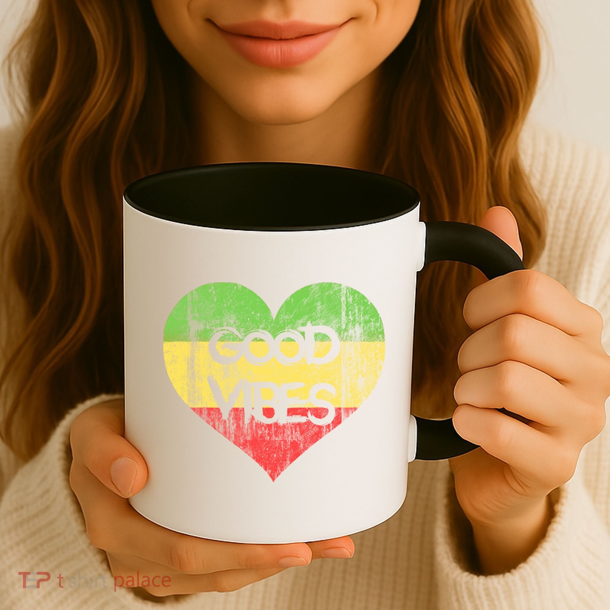 Good Vibes One Love One Heart Rastafari Gift Coffee Mug