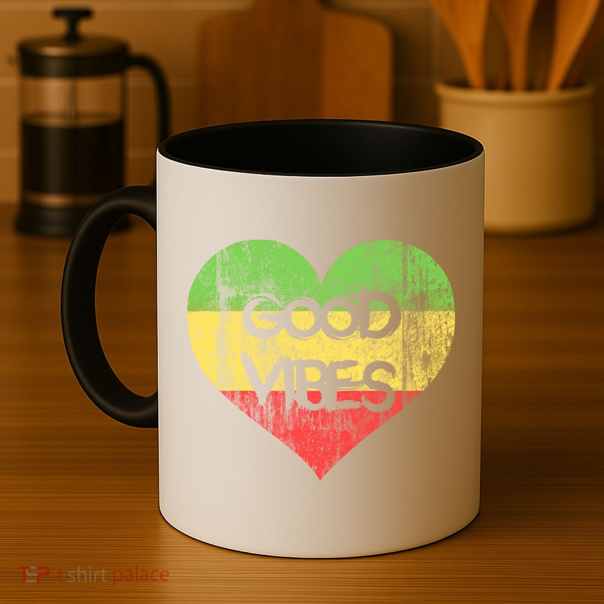Good Vibes One Love One Heart Rastafari Gift Coffee Mug
