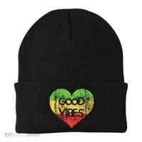 Good Vibes One Love One Heart Rastafari Gift Beanie thumb 0