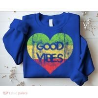 Good Vibes One Love One Heart Rastafari Gift Sweatshirt thumb 2