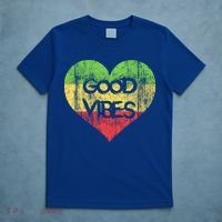 Good Vibes One Love One Heart Rastafari Gift T-Shirt thumb 5