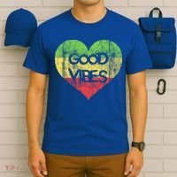 Good Vibes One Love One Heart Rastafari Gift T-Shirt thumb 6
