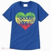 Good Vibes One Love One Heart Rastafari Gift Tall T-Shirt thumb 0