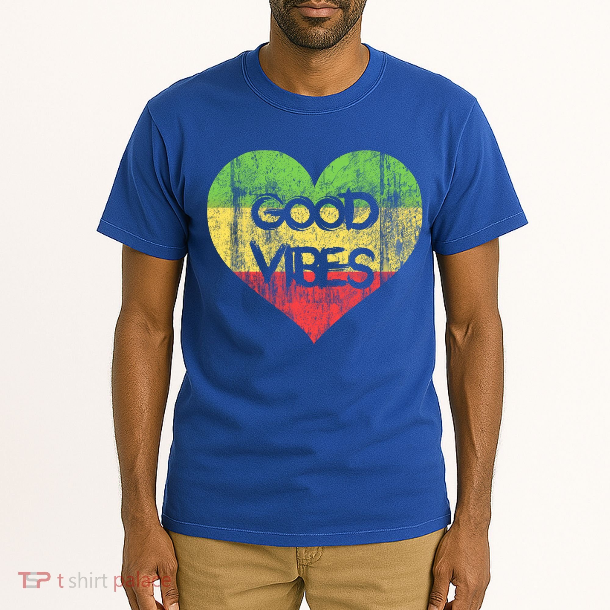 Good Vibes One Love One Heart Rastafari Gift Tall T-Shirt