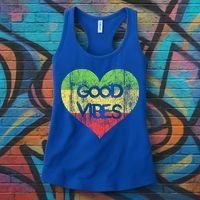 Good Vibes One Love One Heart Rastafari Gift Women's Tank Top thumb 3