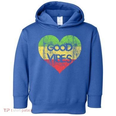 Good Vibes One Love One Heart Rastafari Gift Toddler Hoodie