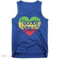 Good Vibes One Love One Heart Rastafari Gift Tank Top thumb 0