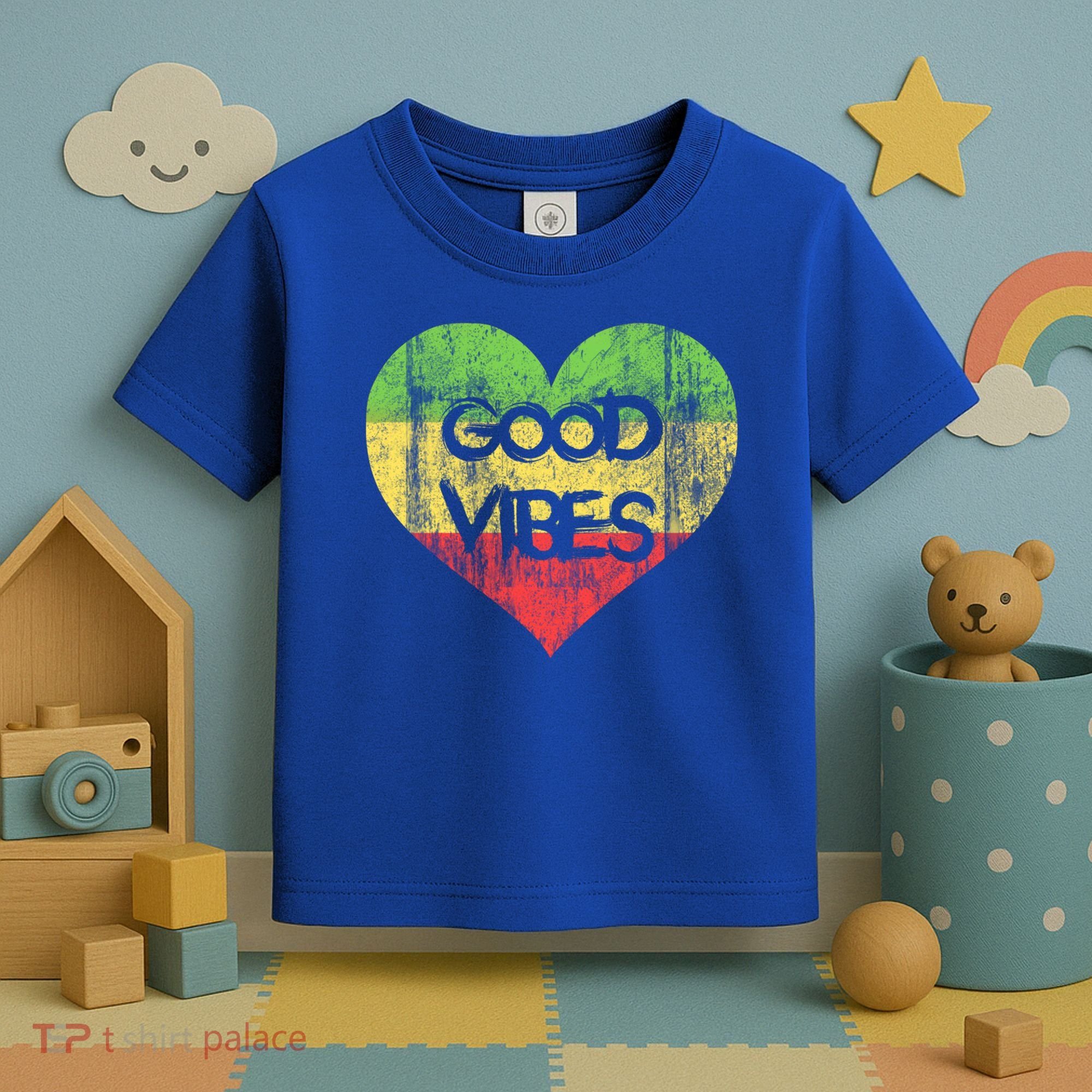 Good Vibes One Love One Heart Rastafari Gift Toddler T-Shirt
