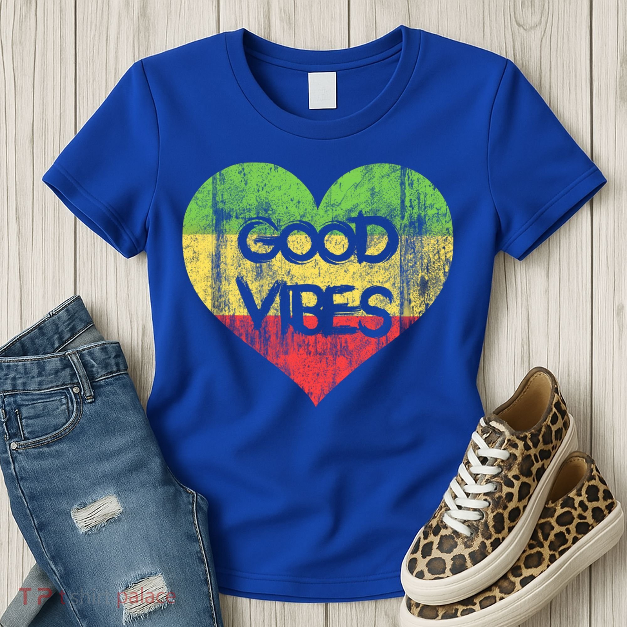 Good Vibes One Love One Heart Rastafari Gift Women's T-Shirt