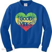 Good Vibes One Love One Heart Rastafari Gift Kids Sweatshirt thumb 0