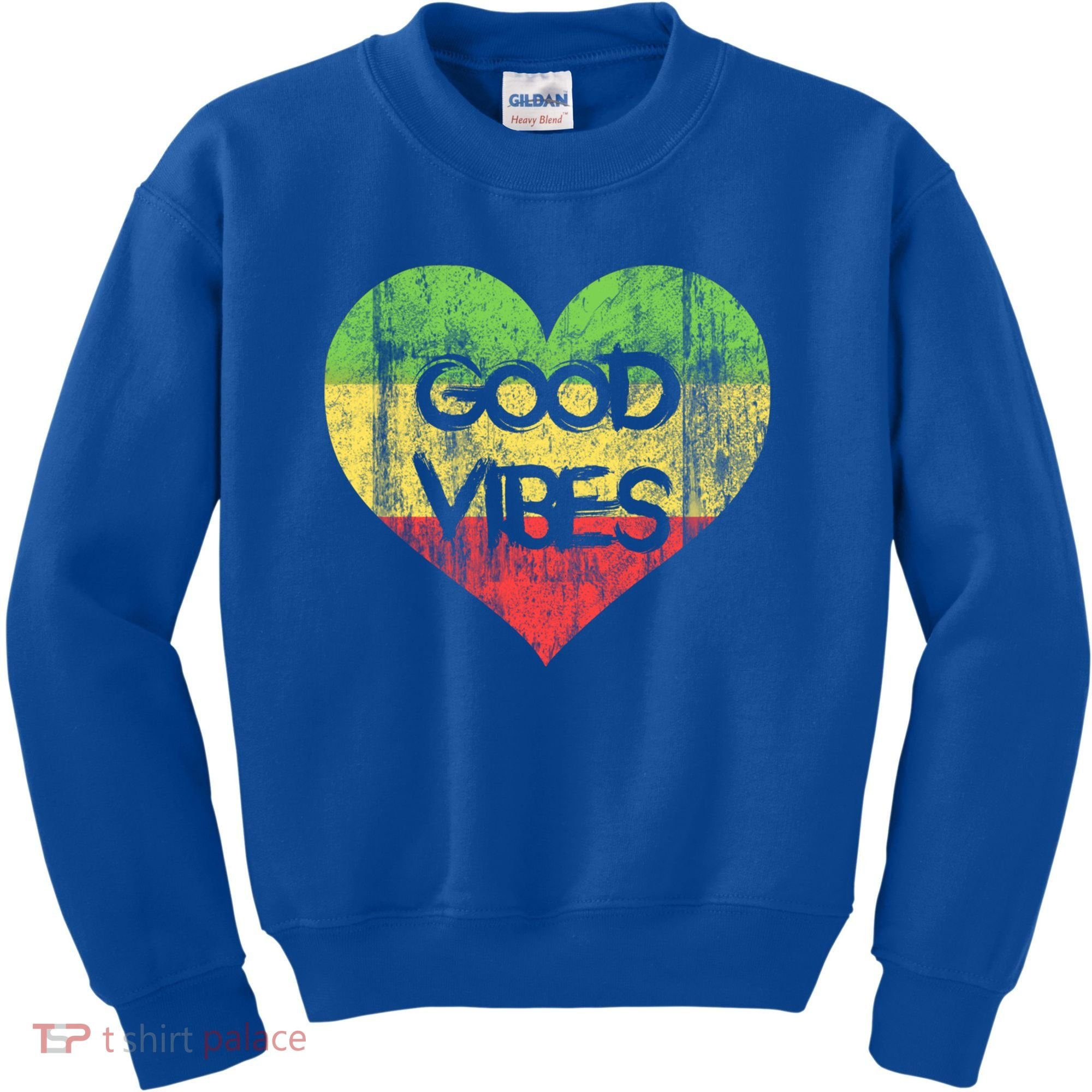 Good Vibes One Love One Heart Rastafari Gift Kids Sweatshirt