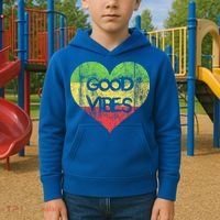 Good Vibes One Love One Heart Rastafari Gift Kids Hoodie thumb 2