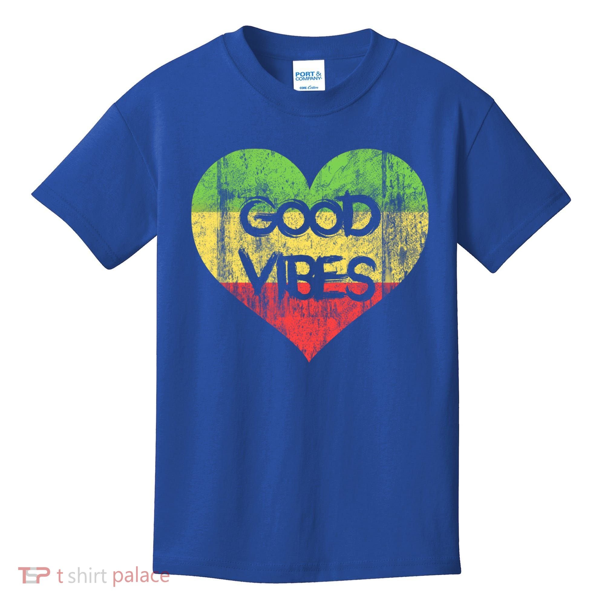 Good Vibes One Love One Heart Rastafari Gift Kids T-Shirt