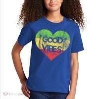 Good Vibes One Love One Heart Rastafari Gift Kids T-Shirt thumb 2