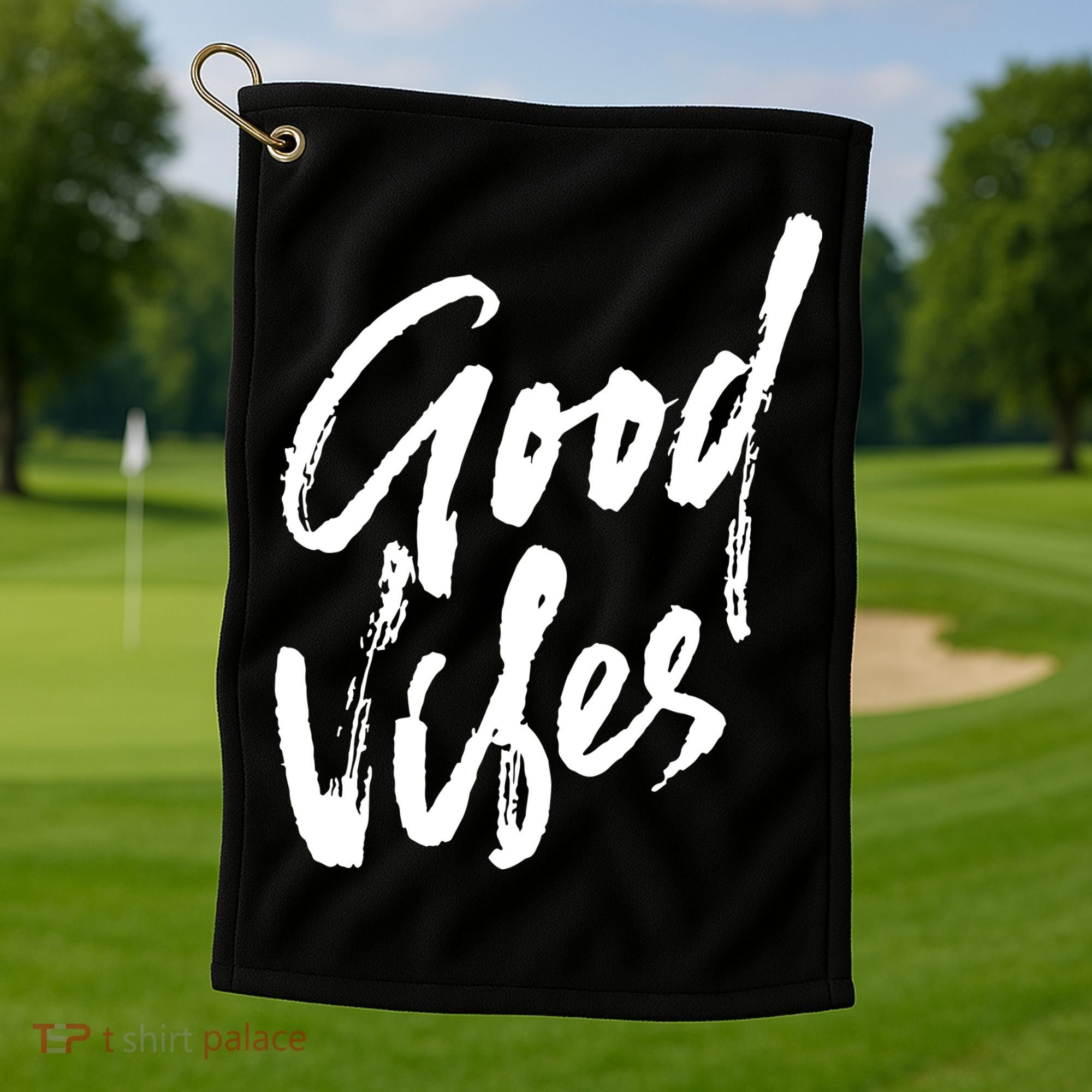 Good Vibes Positive Quote Golf Towel
