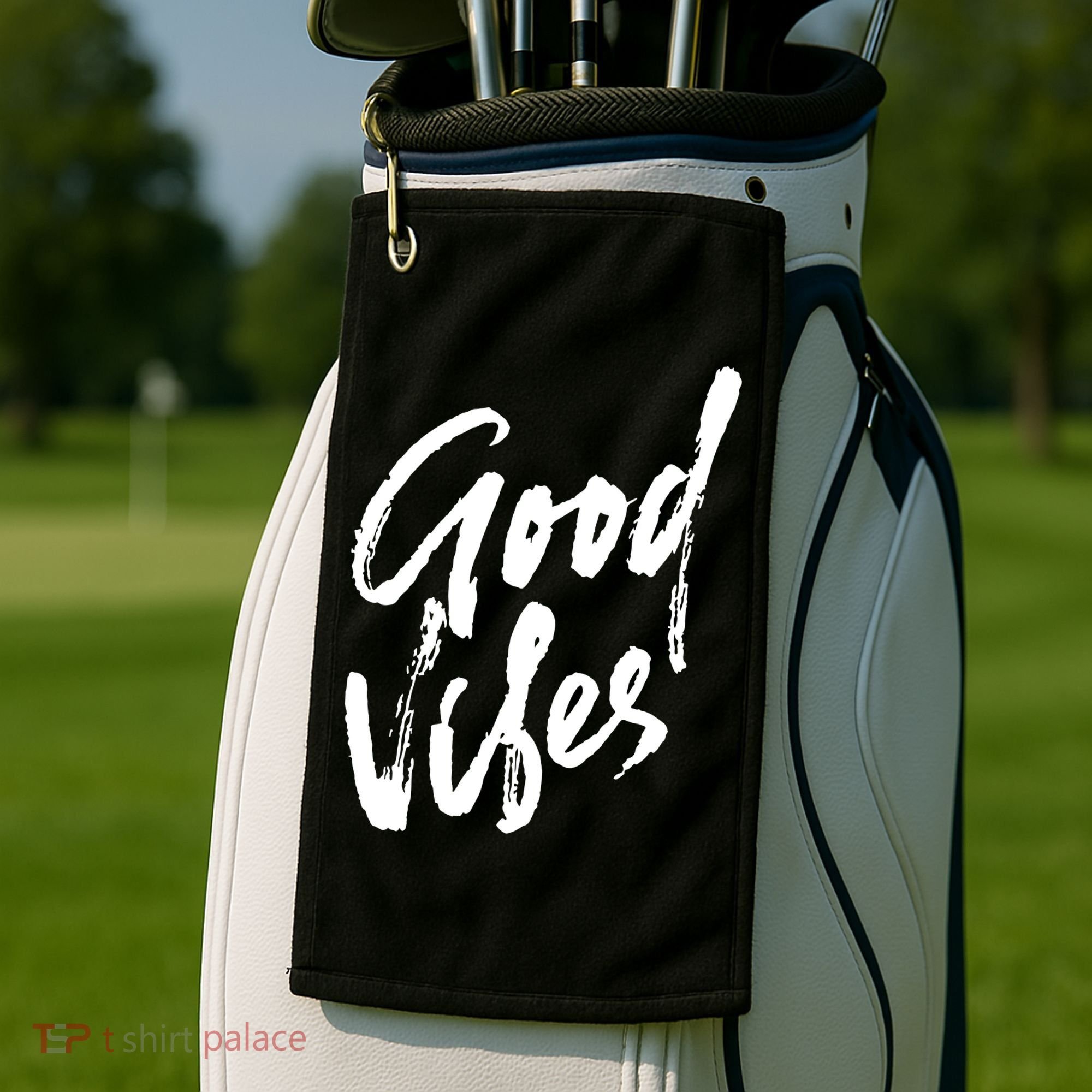 Good Vibes Positive Quote Golf Towel