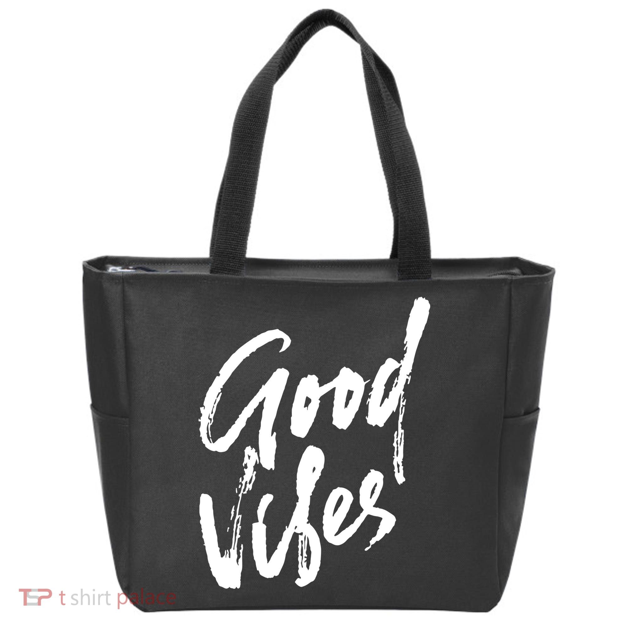 Good Vibes Positive Quote Tote Bag