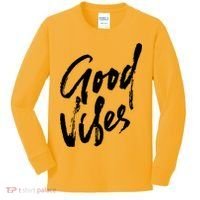 Good Vibes Positive Quote Kids Long Sleeve Shirt thumb 0