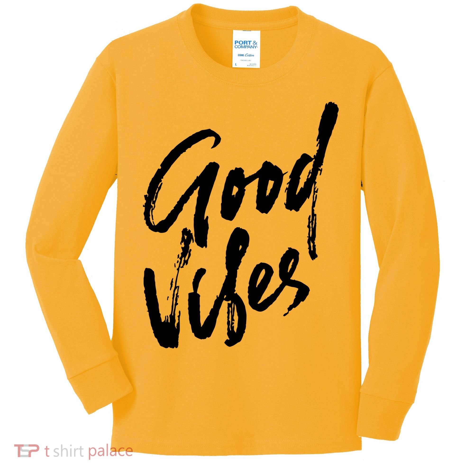 Good Vibes Positive Quote Kids Long Sleeve Shirt