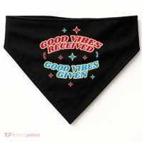 Good Vibes Received Good Vibes Given Retro USA-Made Doggie Bandana thumb 0