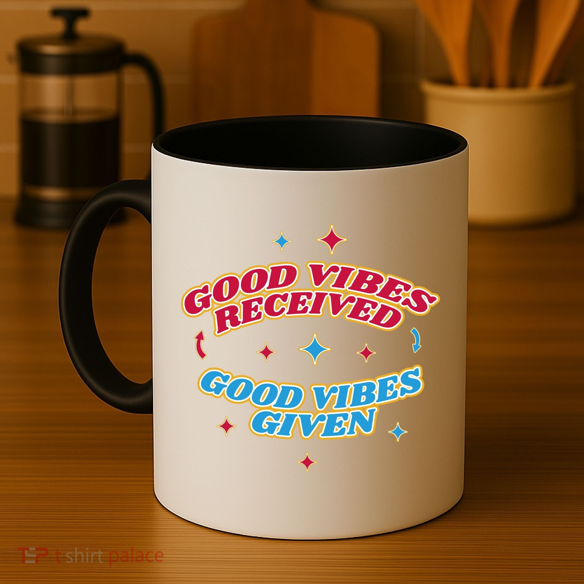 Good Vibes Received Good Vibes Given Retro Coffee Mug