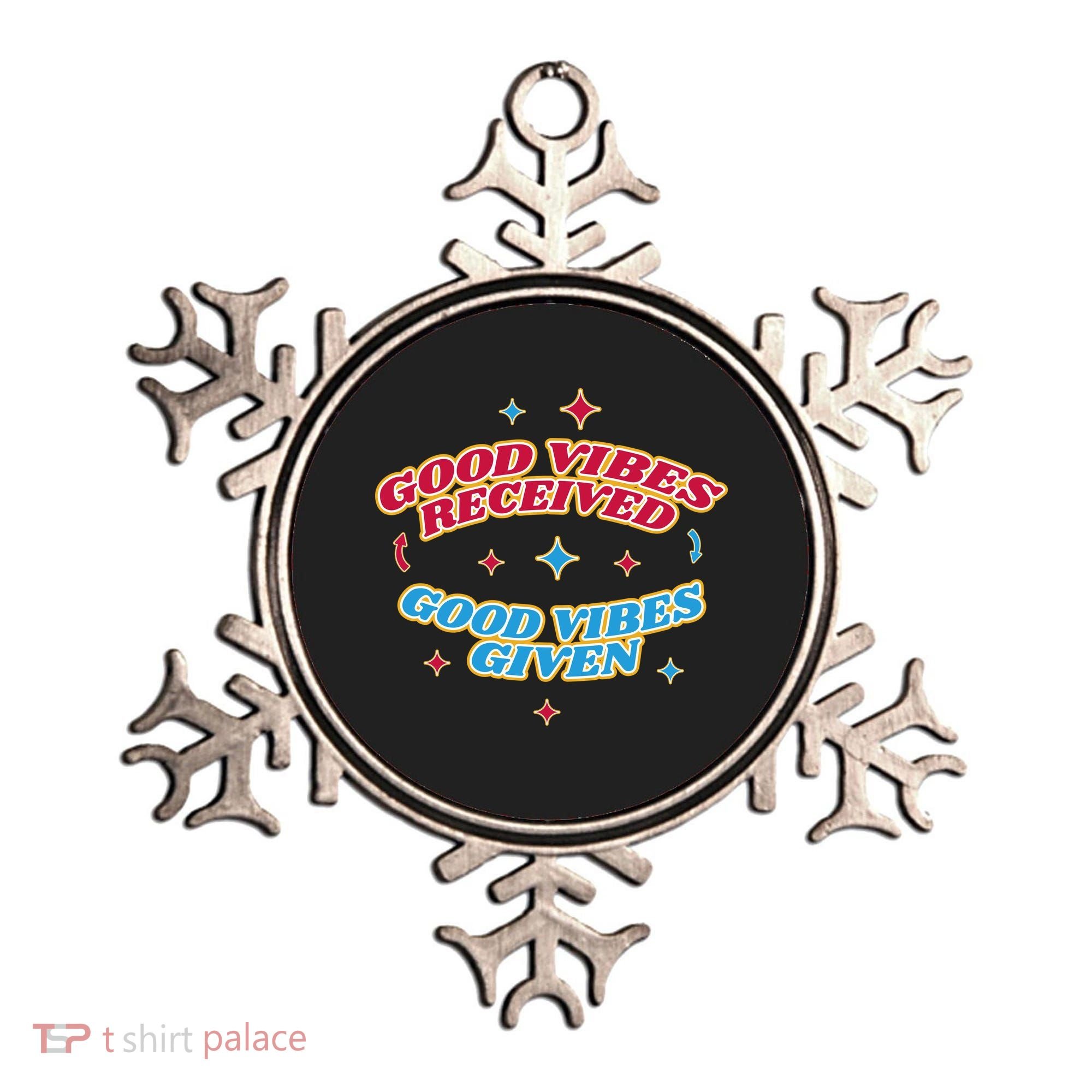 Good Vibes Received Good Vibes Given Retro Ornament