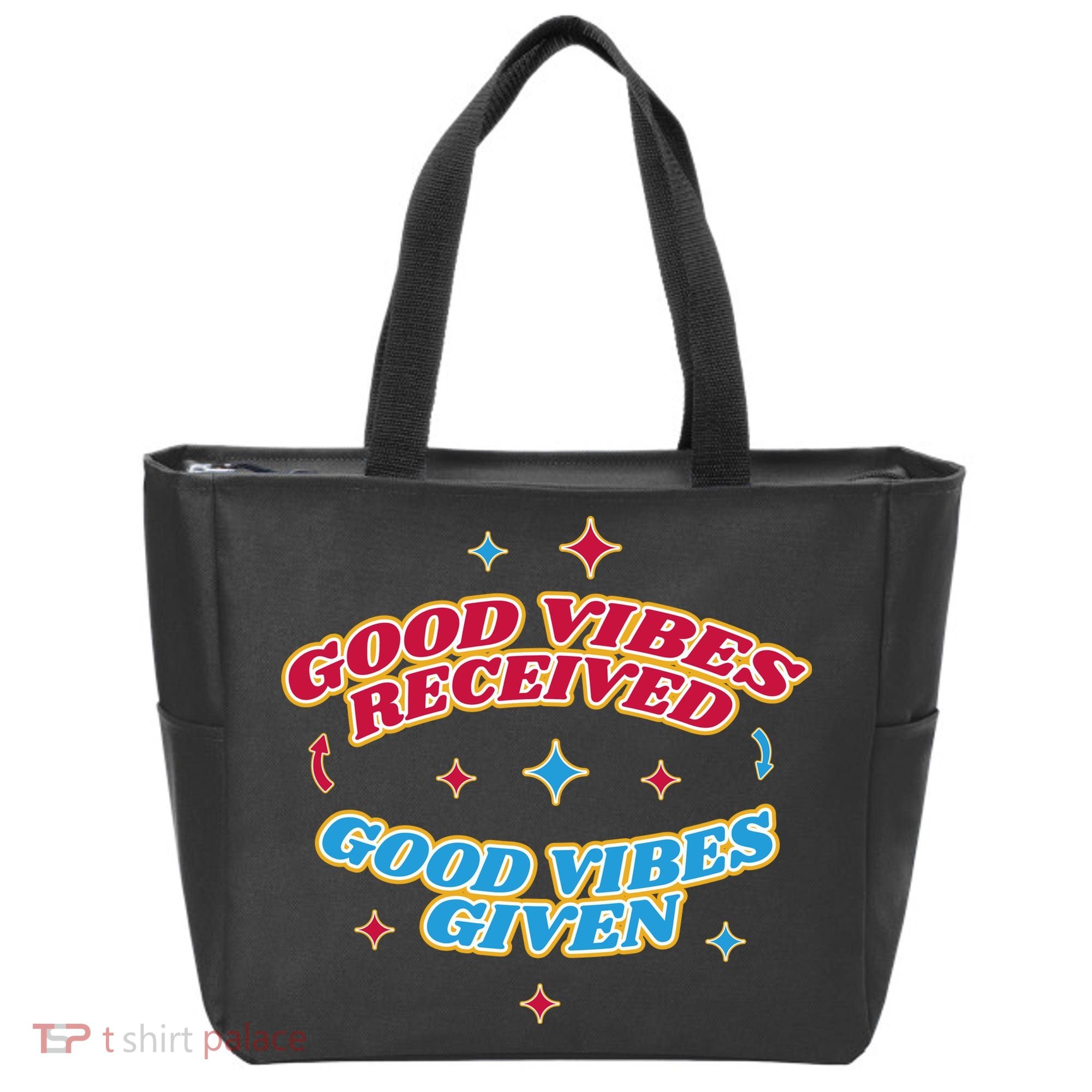 Good Vibes Received Good Vibes Given Retro Tote Bag