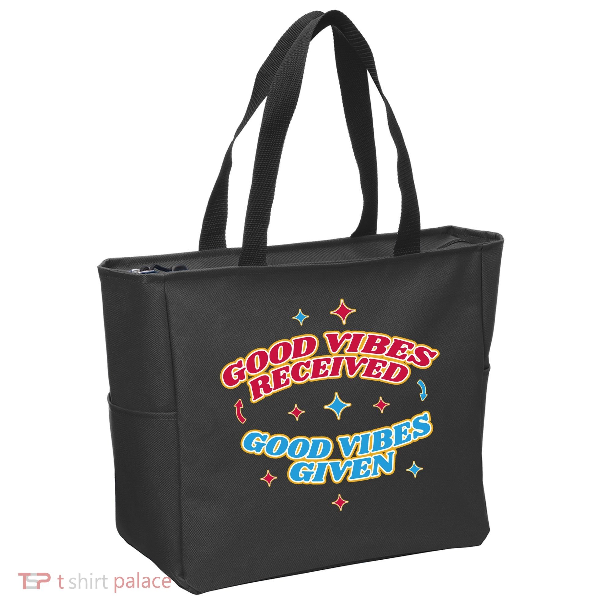 Good Vibes Received Good Vibes Given Retro Tote Bag