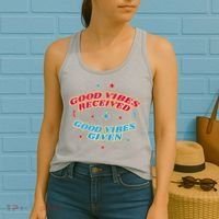 Good Vibes Received Good Vibes Given Retro Women's Tank Top thumb 2