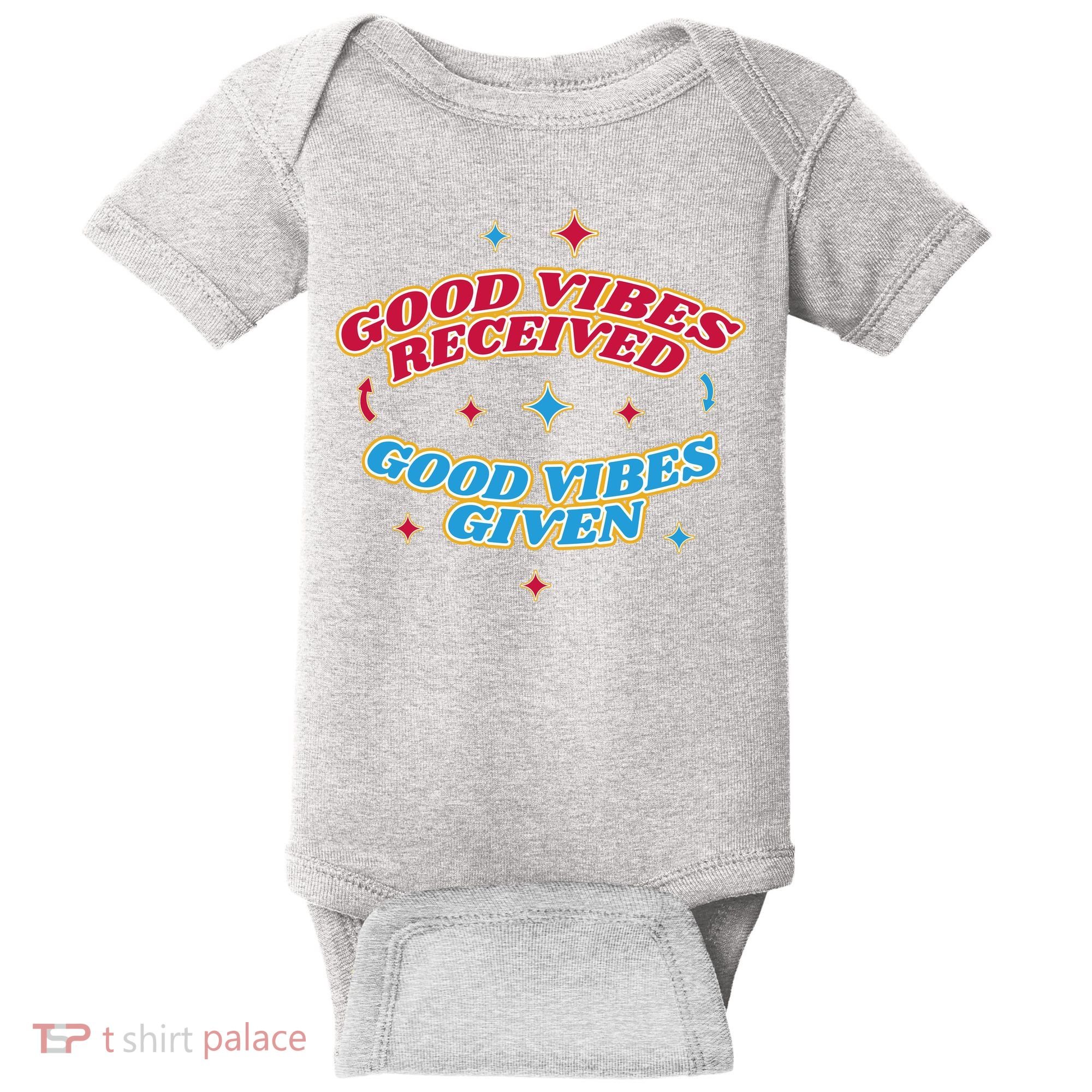 Good Vibes Received Good Vibes Given Retro Baby Bodysuit