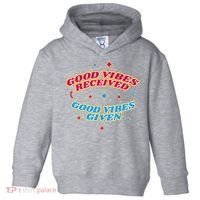 Good Vibes Received Good Vibes Given Retro Toddler Hoodie thumb 0