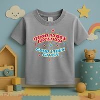 Good Vibes Received Good Vibes Given Retro Toddler T-Shirt thumb 3