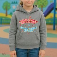 Good Vibes Received Good Vibes Given Retro Kids Hoodie thumb 3