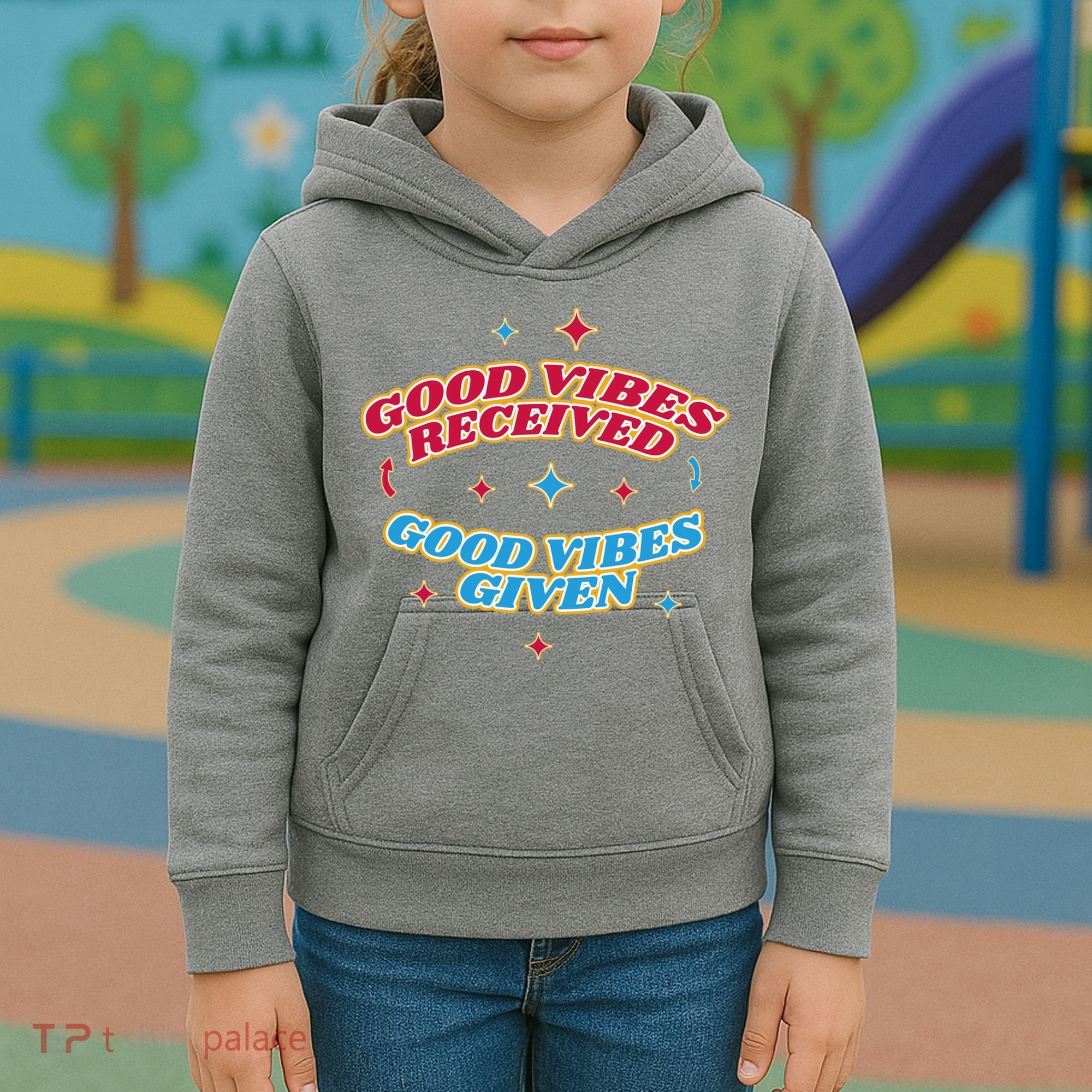 Good Vibes Received Good Vibes Given Retro Kids Hoodie