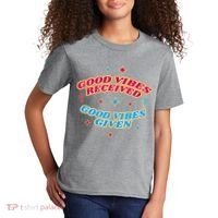 Good Vibes Received Good Vibes Given Retro Kids T-Shirt thumb 2