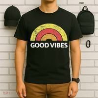 Good Vibes Rainbow Tribe Vintage Boho Hippie Cute Sun Yoga T-Shirt thumb 6
