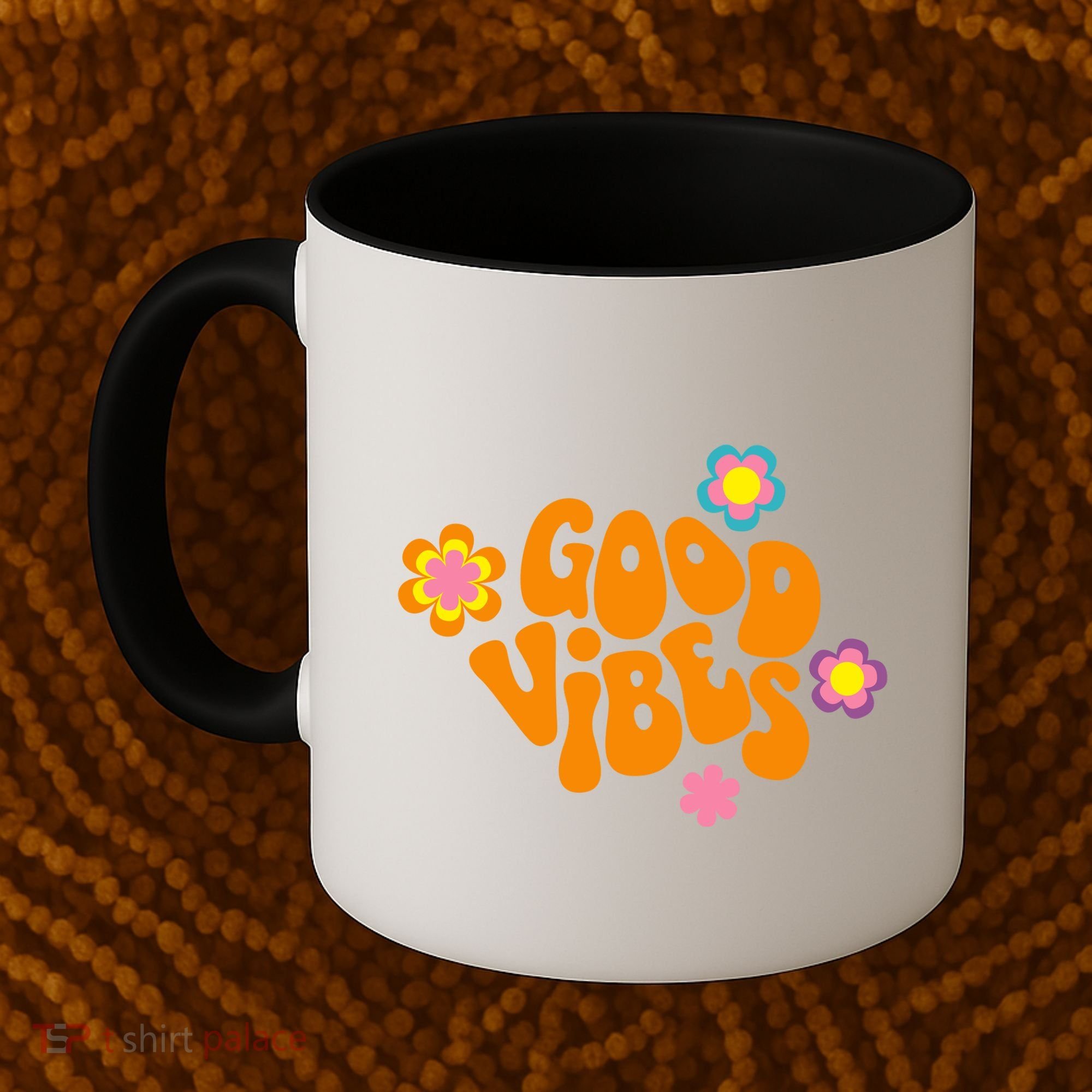 Good Vibes Retro Groovy Flower Coffee Mug