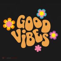 Good Vibes Retro Groovy Flower Cropped Pullover Crew thumb 4