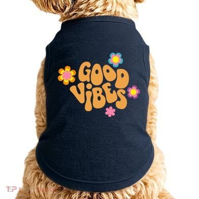 Good Vibes Retro Groovy Flower Doggie Tank