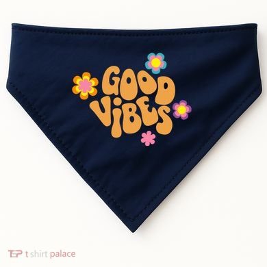 Good Vibes Retro Groovy Flower USA-Made Doggie Bandana