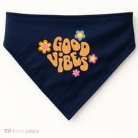 Good Vibes Retro Groovy Flower USA-Made Doggie Bandana thumb 0