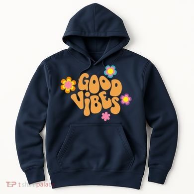 Good Vibes Retro Groovy Flower Hoodie