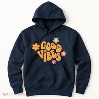 Good Vibes Retro Groovy Flower Hoodie thumb 0