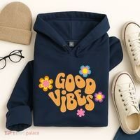 Good Vibes Retro Groovy Flower Hoodie thumb 4