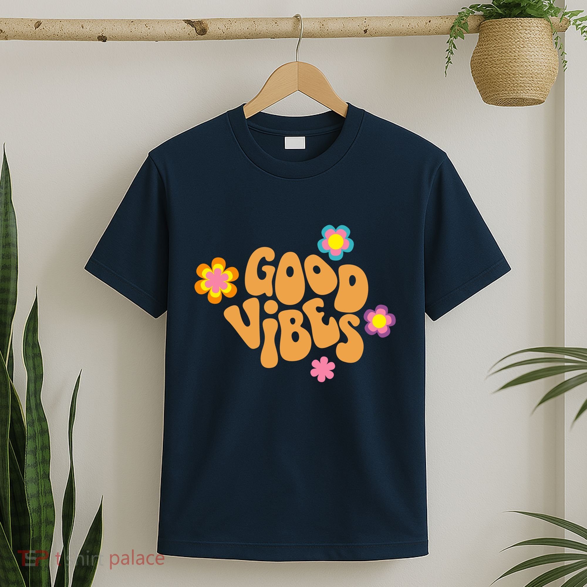 Good Vibes Retro Groovy Flower T-Shirt