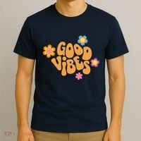 Good Vibes Retro Groovy Flower T-Shirt thumb 3