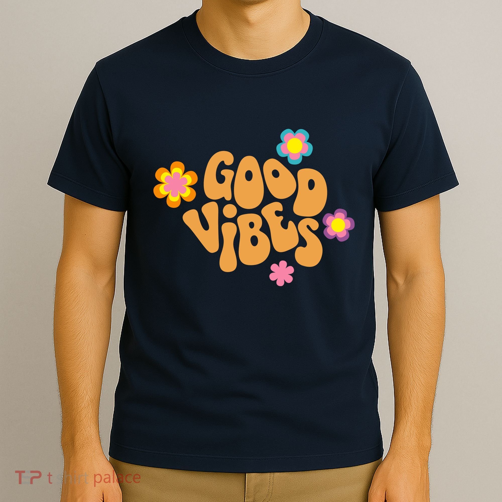 Good Vibes Retro Groovy Flower T-Shirt